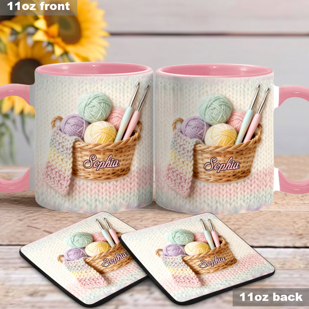 Love Crocheting - Personalized Crocheting Accent Mug & Coaster