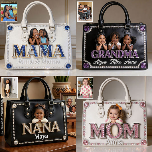 Mother's Day Gift, Custom From Any Photo - Personalized Mother Leather Handbag