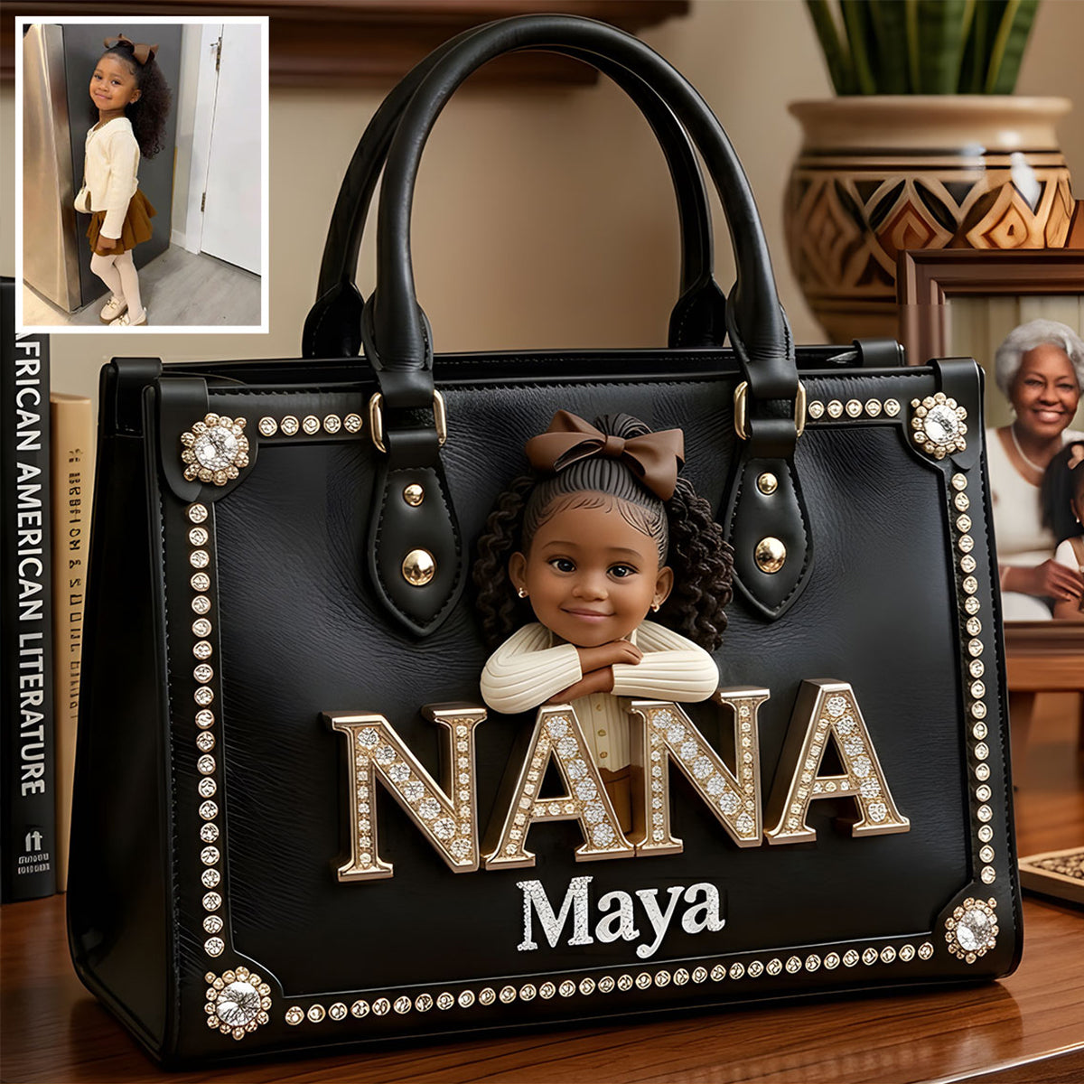 Mother's Day Gift, Custom From Any Photo - Personalized Mother Leather Handbag