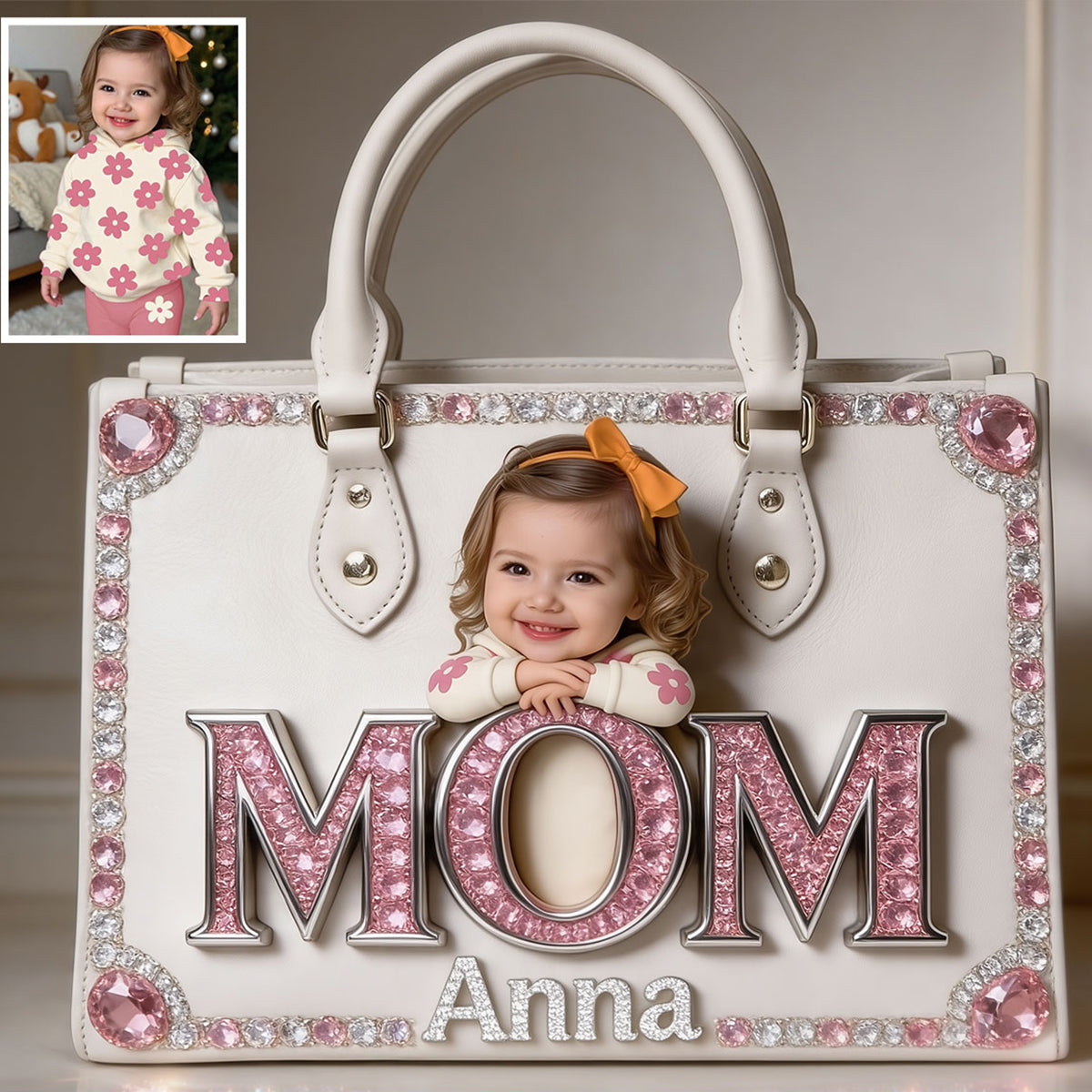 Mother's Day Gift, Custom From Any Photo - Personalized Mother Leather Handbag