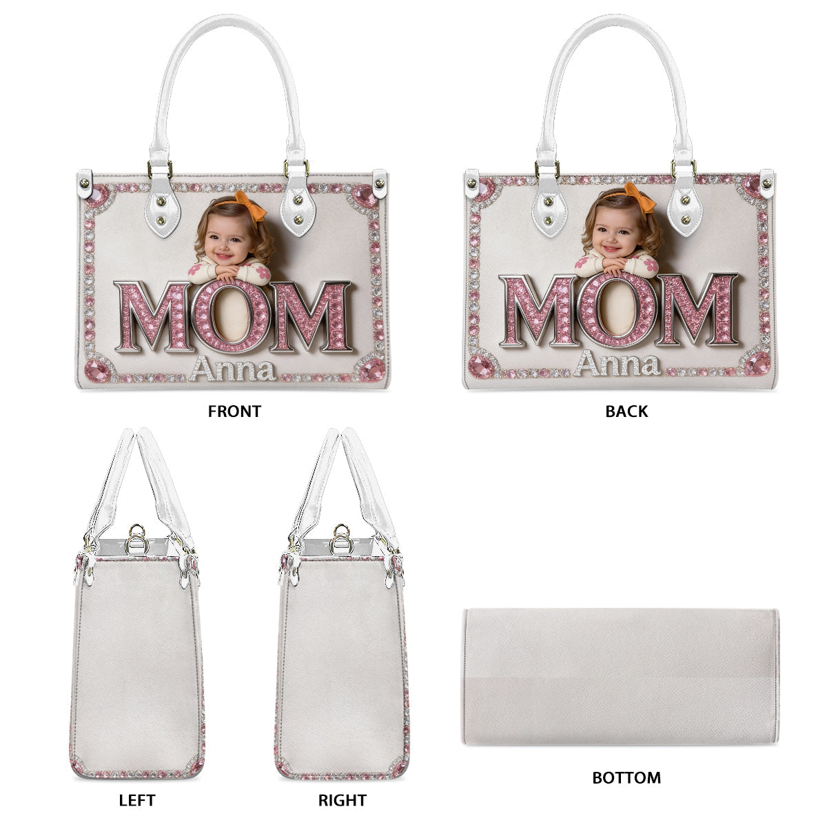 Mother's Day Gift, Custom From Any Photo - Personalized Mother Leather Handbag