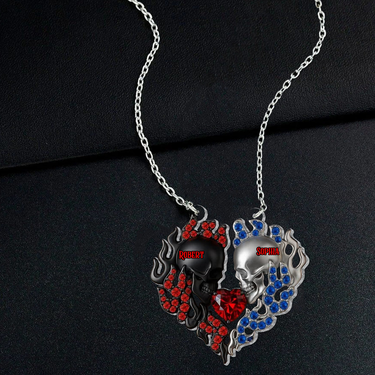 You & Me We Got This - Personalized Skull Custom Shaped Pendant Necklace