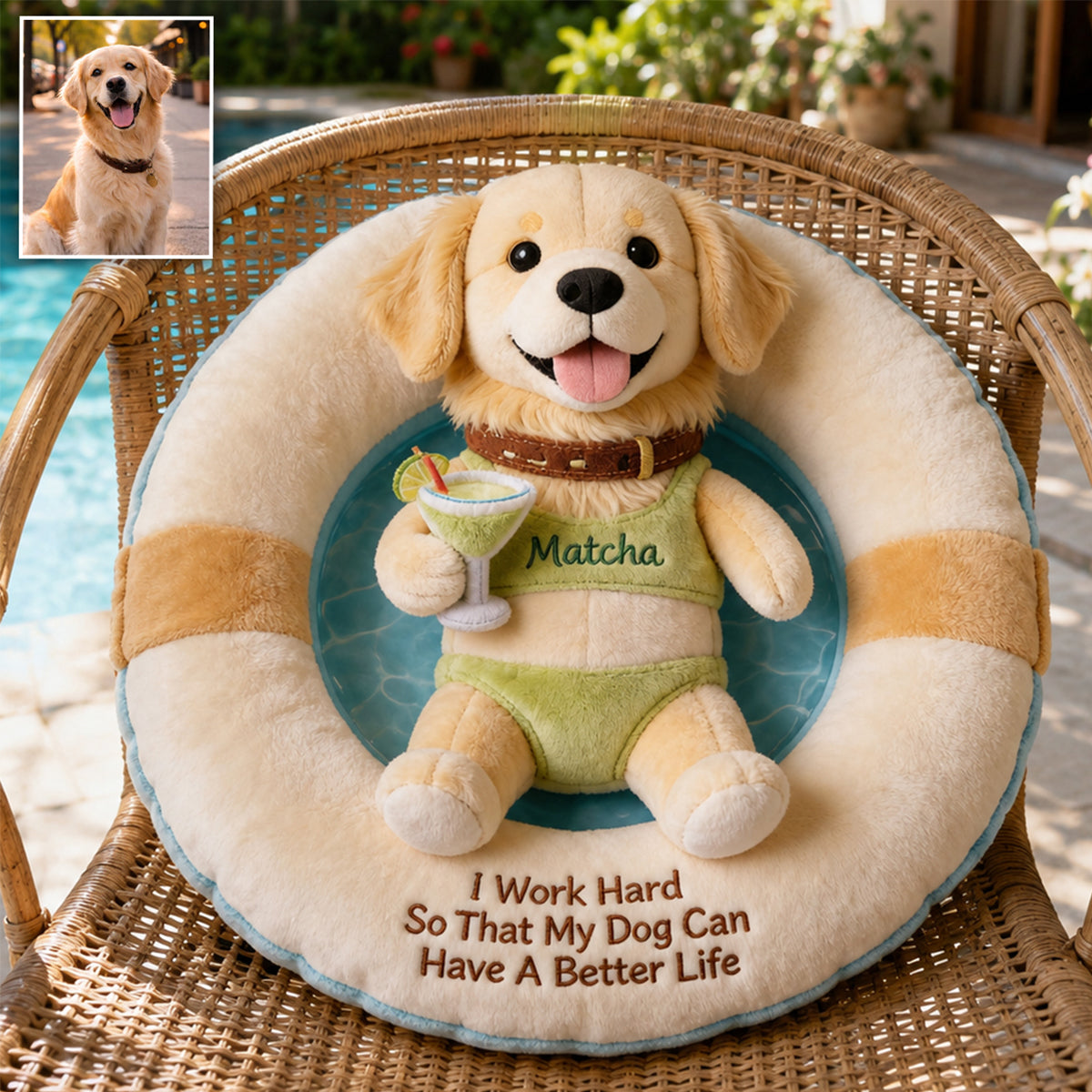 Working Hard - Personalized Dog Premium Faux Fur Pillow