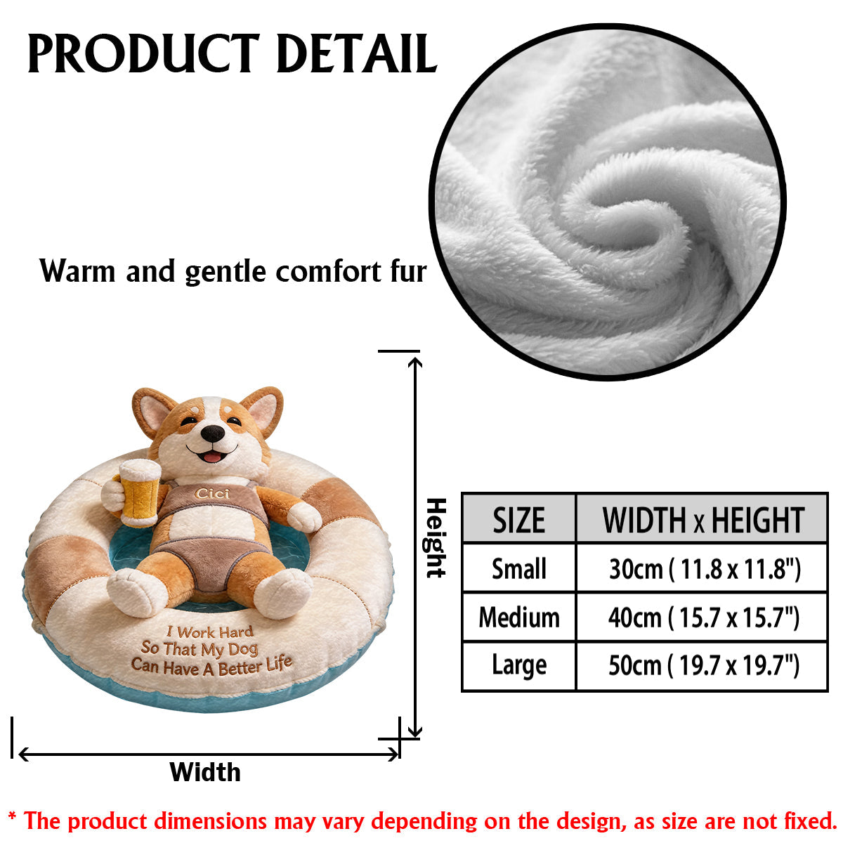 Working Hard - Personalized Dog Premium Faux Fur Pillow