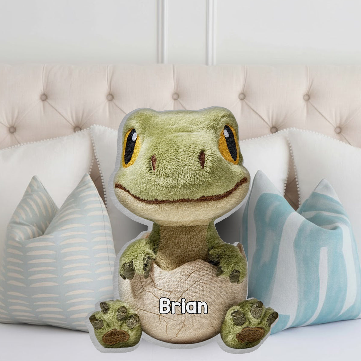 Love Dinosaur - Personalized Kid Faux Fur Shaped Pillow