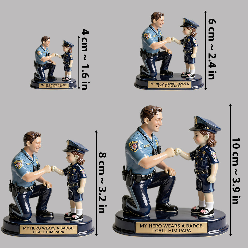 Our Hero Wears A Badge We Call Him Dad - Personalized Police Officer Premium 3D Figurine
