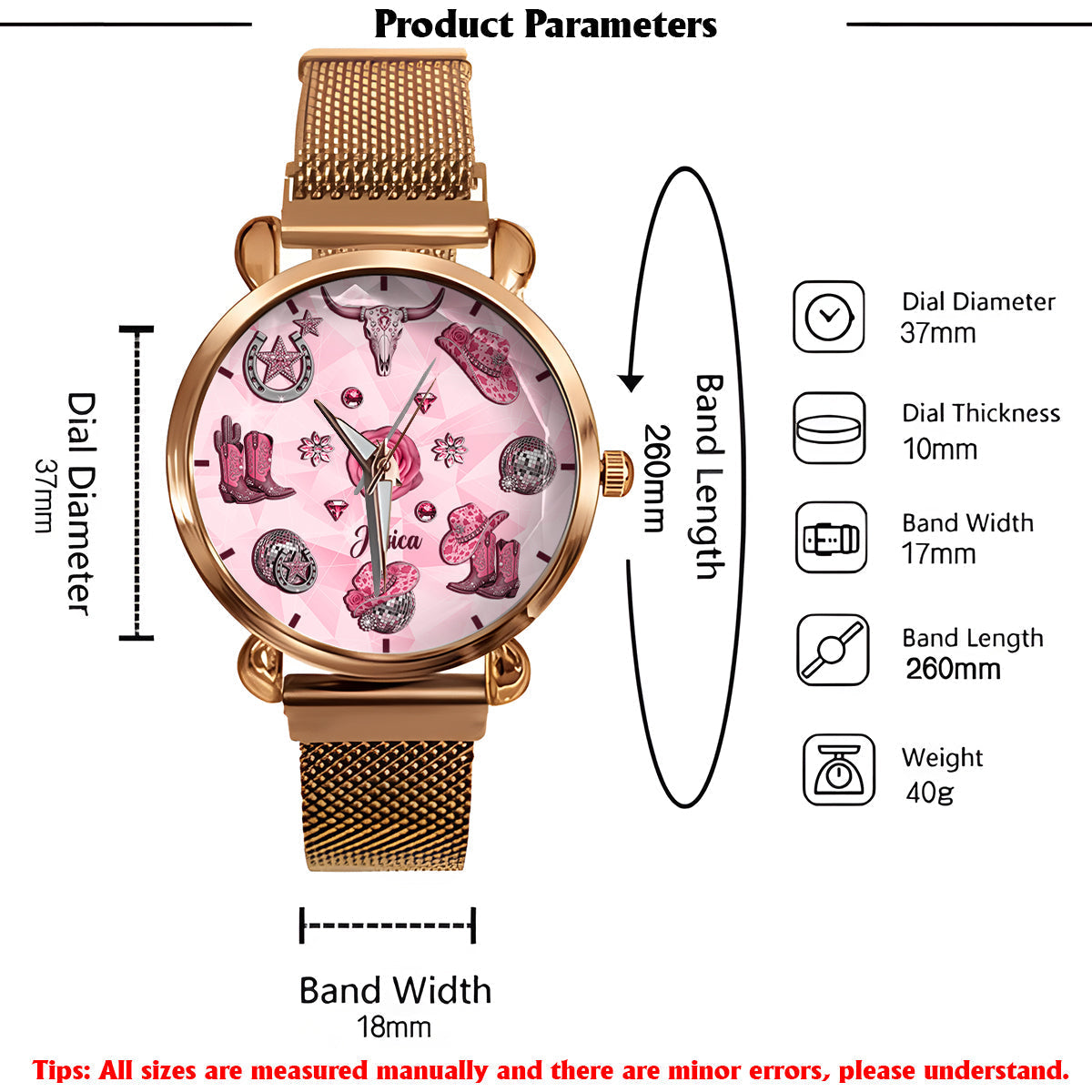 Sparkling Cowgirl - Personalized Cowgirl Women Hand Watch