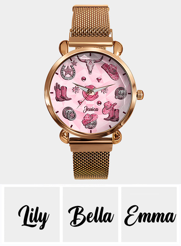 Sparkling Cowgirl - Personalized Cowgirl Women Hand Watch