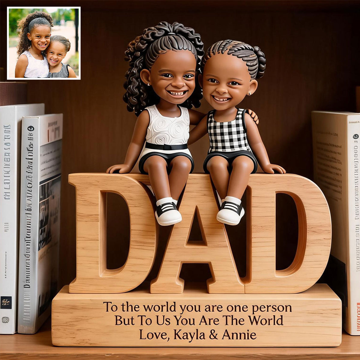 You Are The World - Personalized Father Custom Shaped Wood Plaque