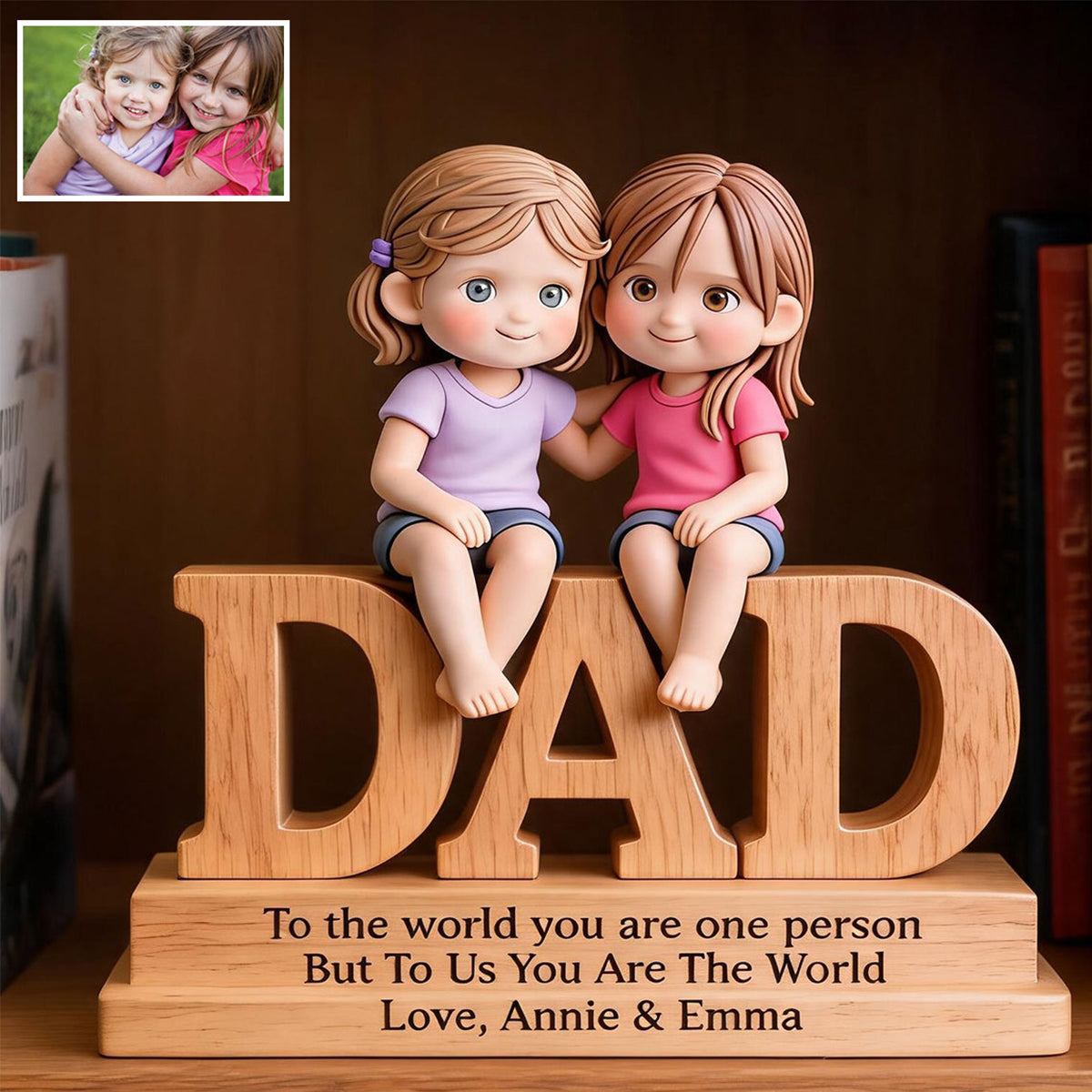 You Are The World - Personalized Father Custom Shaped Wood Plaque