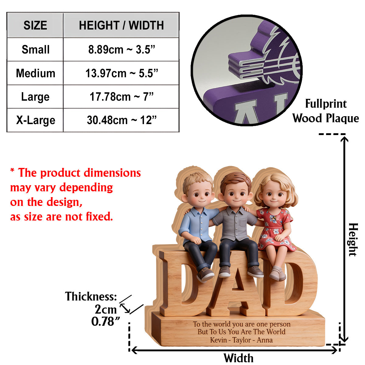You Are The World - Personalized Father Custom Shaped Wood Plaque