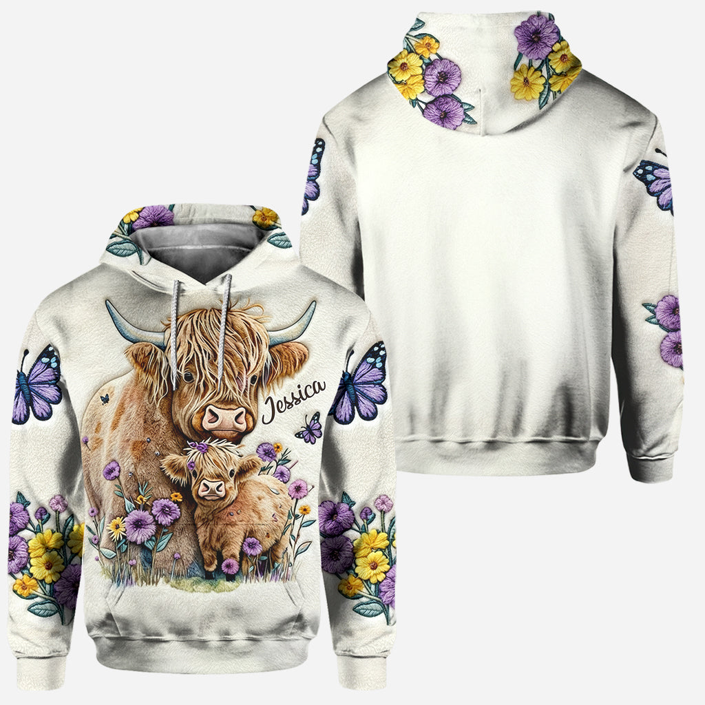 Love Highland Cow - Personalized Highland Cow Hoodie and Leggings