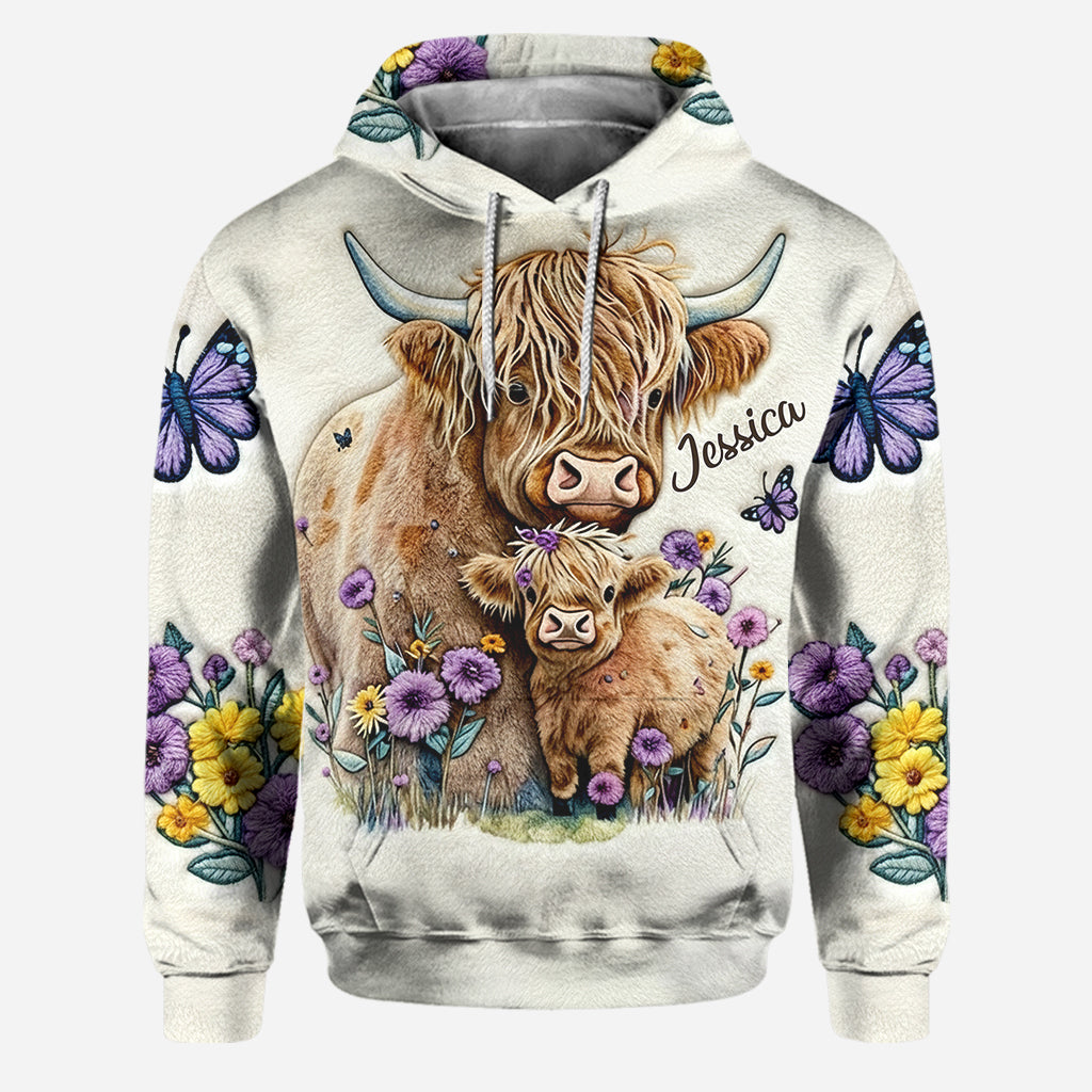 Love Highland Cow - Personalized Highland Cow Hoodie and Leggings