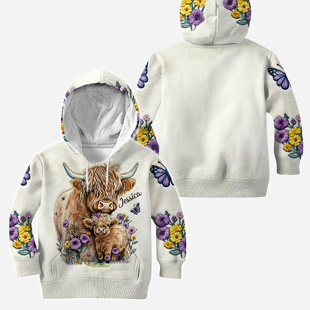 Love Highland Cow - Personalized Highland Cow Hoodie and Leggings