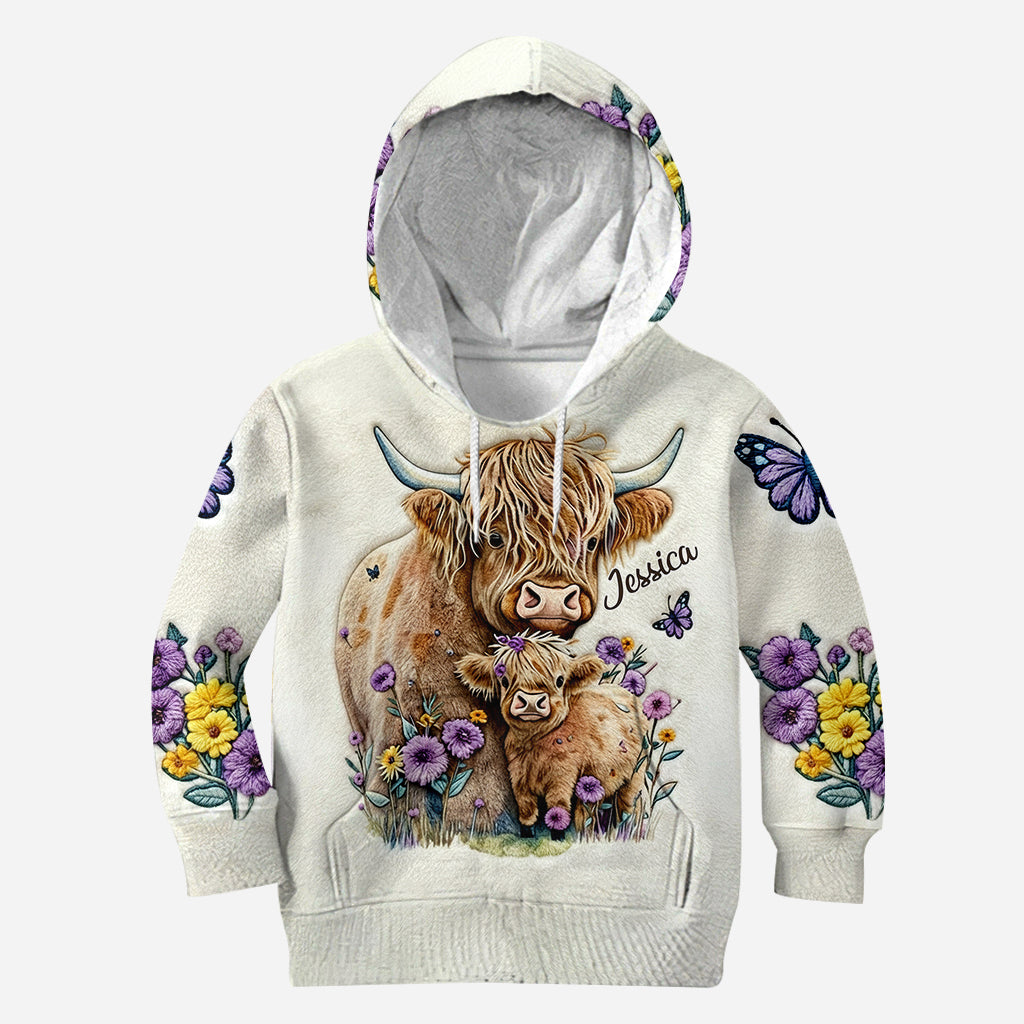 Love Highland Cow - Personalized Highland Cow Hoodie and Leggings
