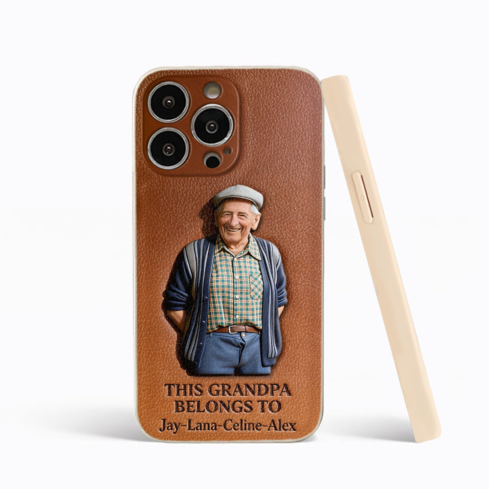 Together Always Case - Personalized Grandpa 3D Embossed Leather Phone Case