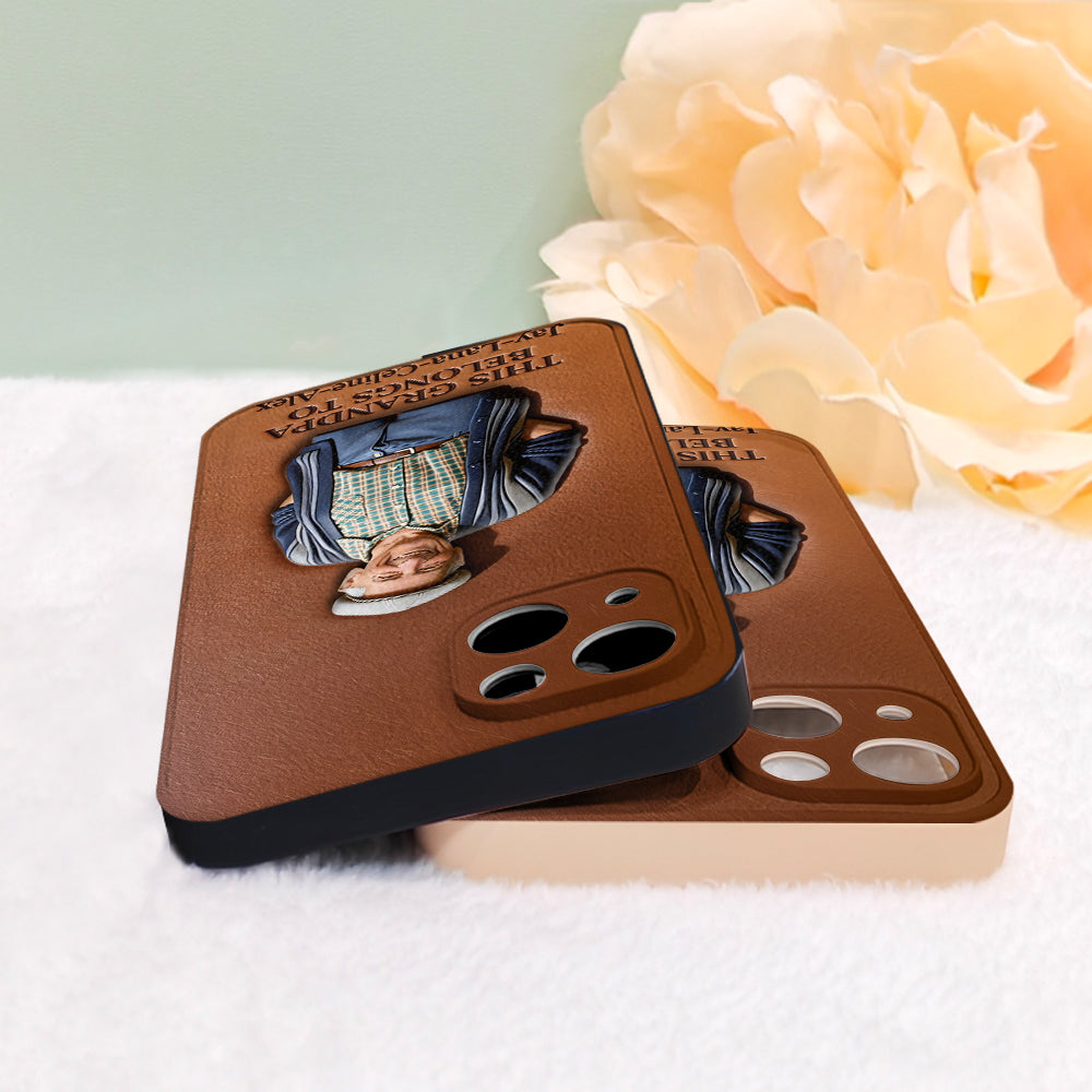 Together Always Case - Personalized Grandpa 3D Embossed Leather Phone Case