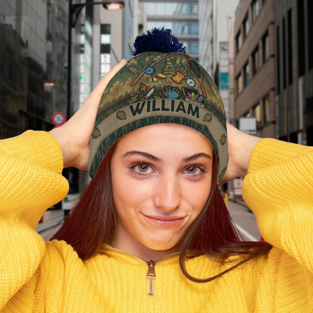 Love Fishing - Personalized Fishing Beanie Hat