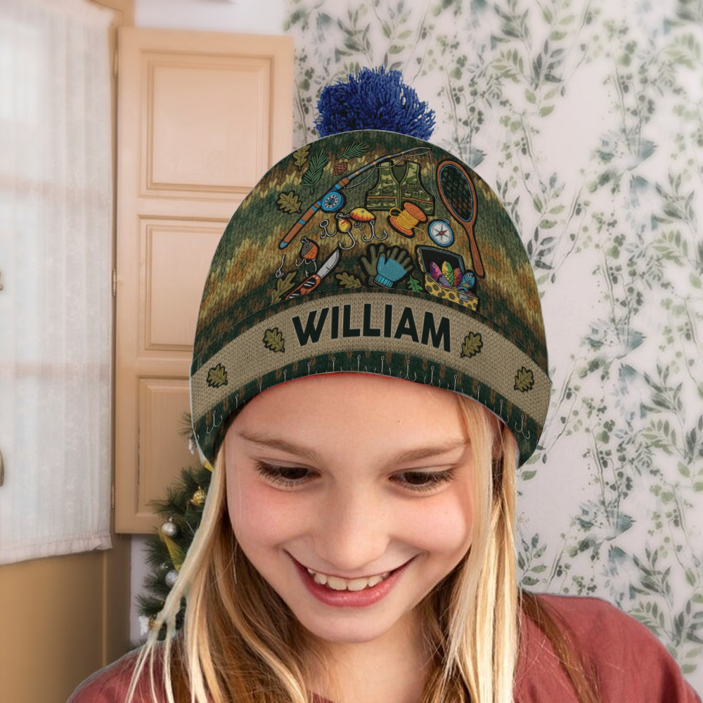 Love Fishing - Personalized Fishing Beanie Hat