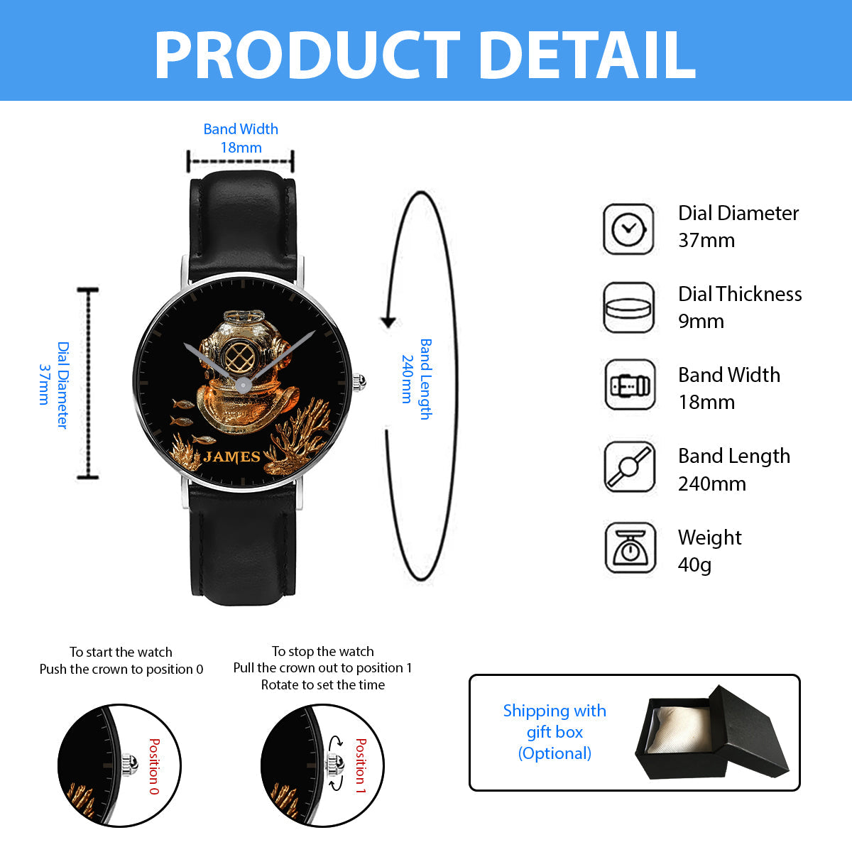 Love Scuba Diving - Personalized Scuba Diving Hand Watch