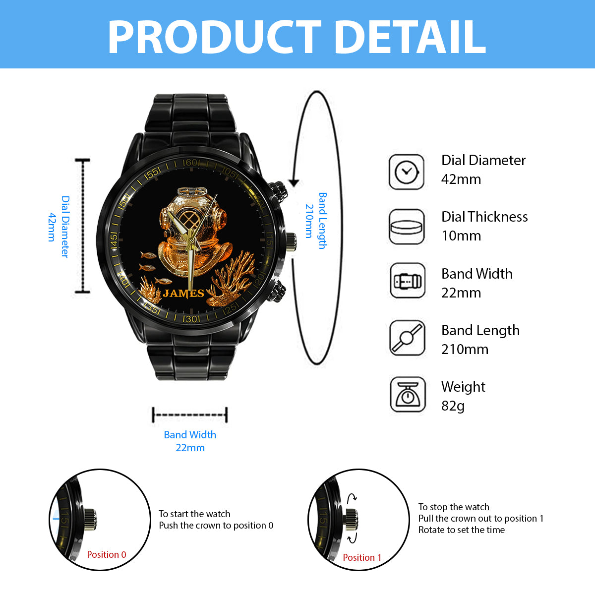 Love Scuba Diving - Personalized Scuba Diving Hand Watch