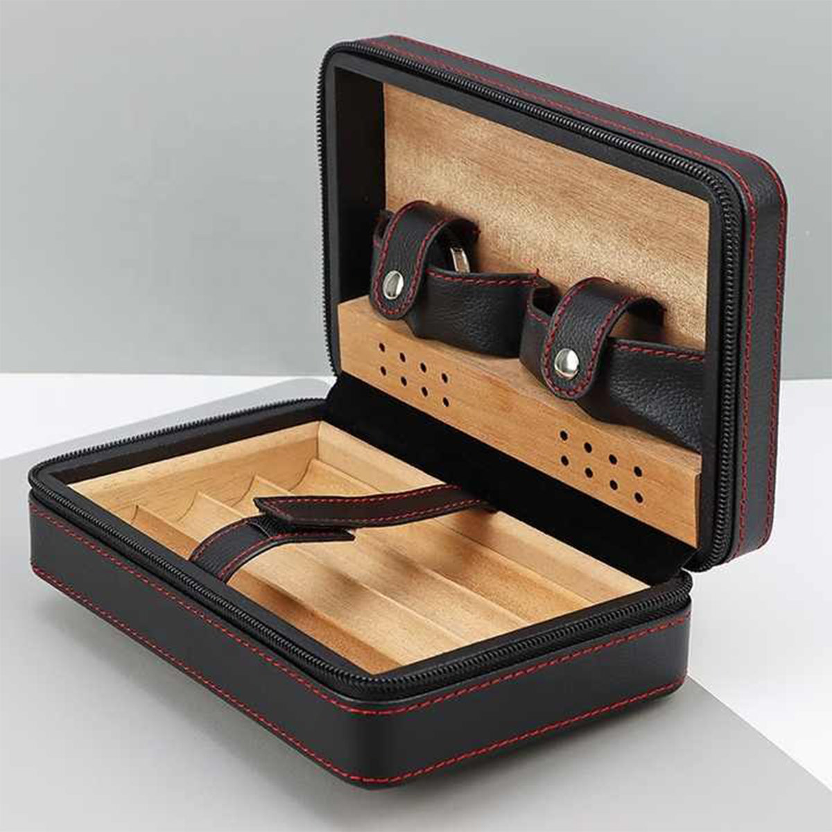 Whiskey And Cigar - Personalized Whisky Travel Cigar Humidor Case