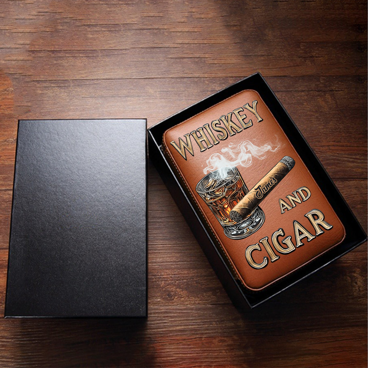 Whiskey And Cigar - Personalized Whisky Travel Cigar Humidor Case