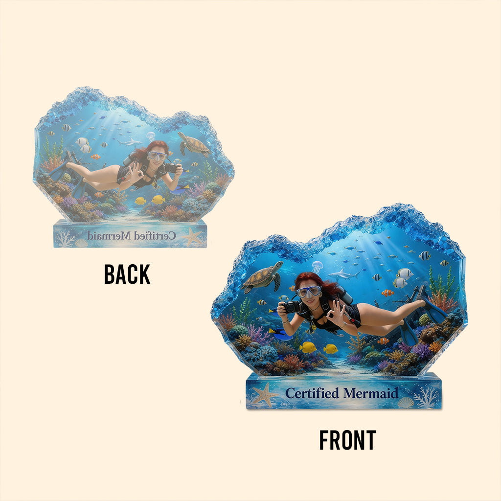 Love Surfing, Sea Lover Gift - Personalized Scuba Diving Custom Shaped Acrylic Plaque