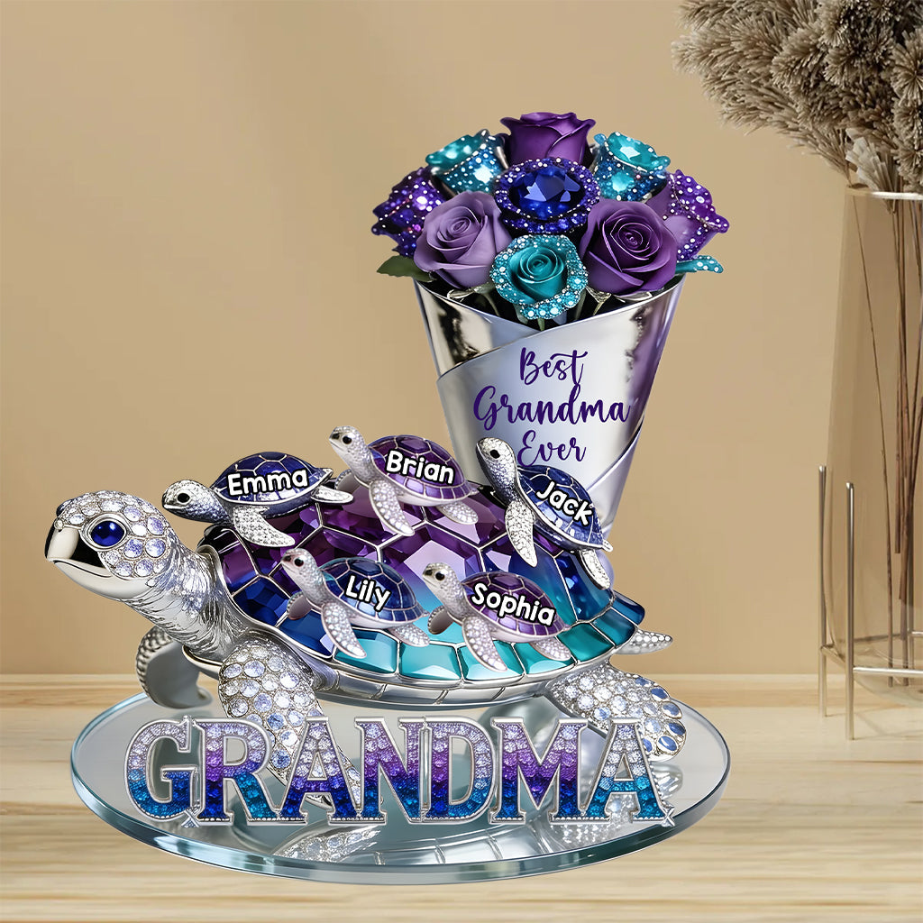 Perfect Gift For Mom, Grandma - Personalized Grandma Custom Shaped Acrylic Plaque