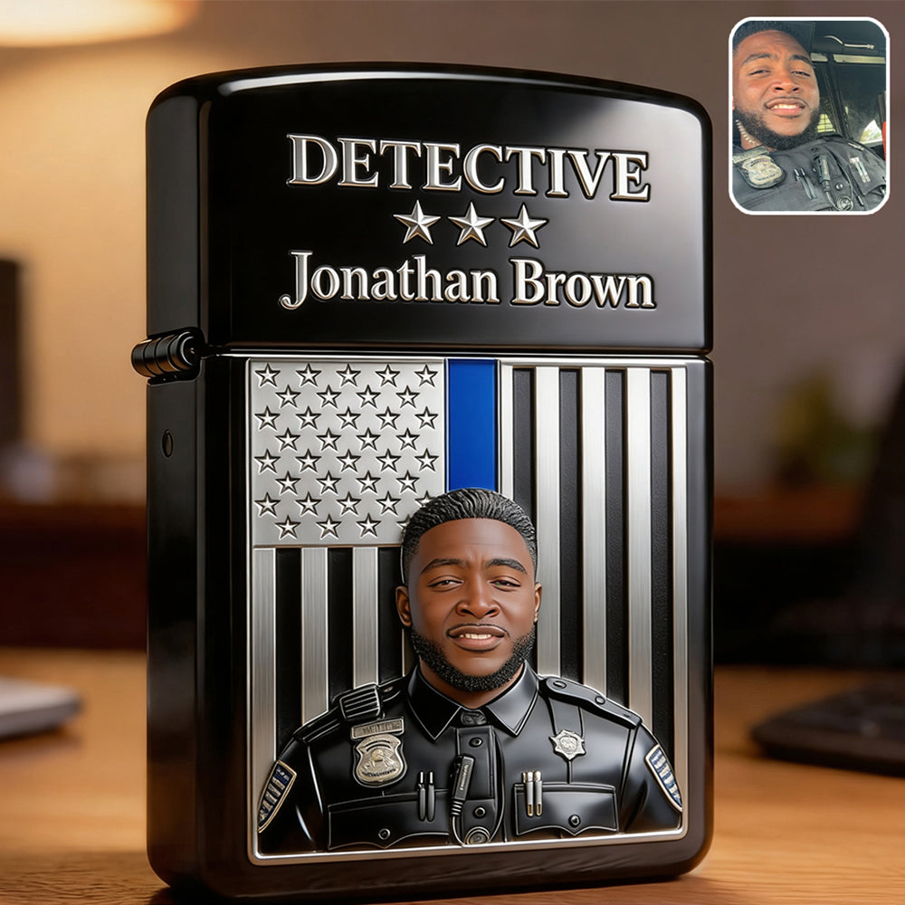 Unique Custom Gift For Police Officer - Personalized Police Officer Lighter