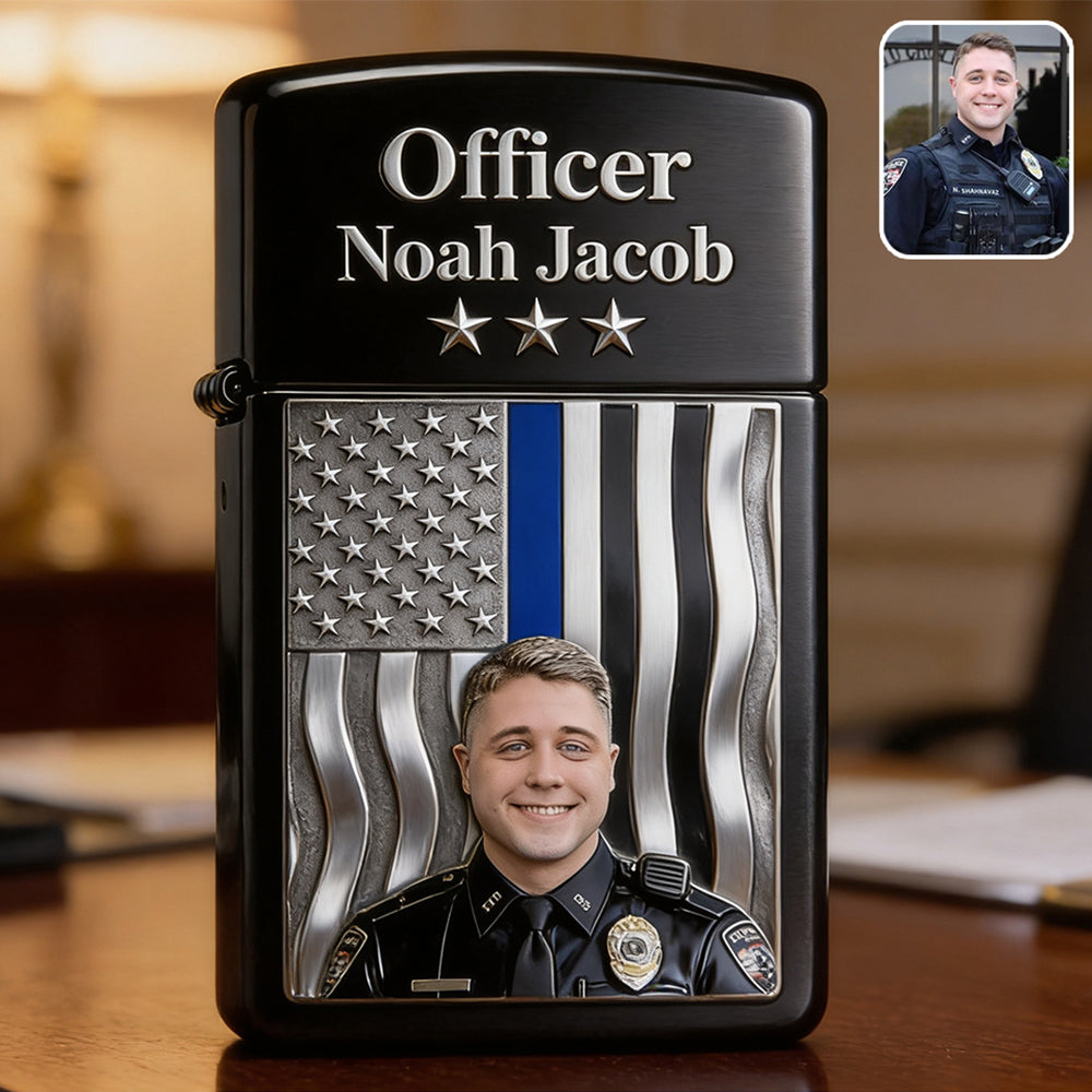 Unique Custom Gift For Police Officer - Personalized Police Officer Lighter