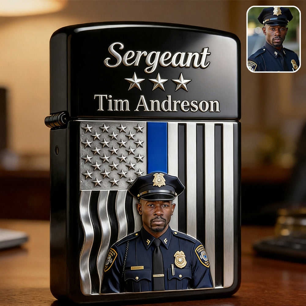 Unique Custom Gift For Police Officer - Personalized Police Officer Lighter