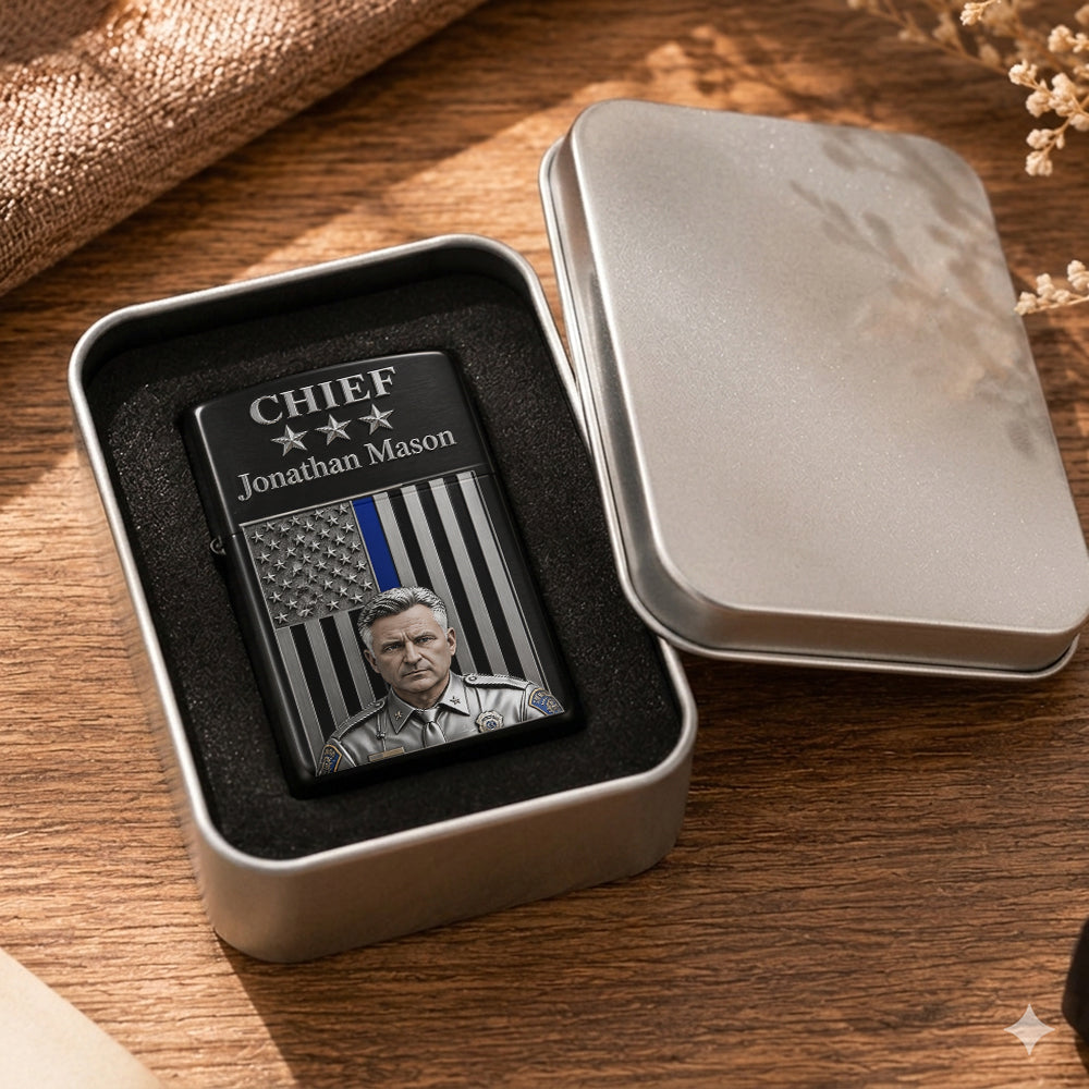 Unique Custom Gift For Police Officer - Personalized Police Officer Lighter