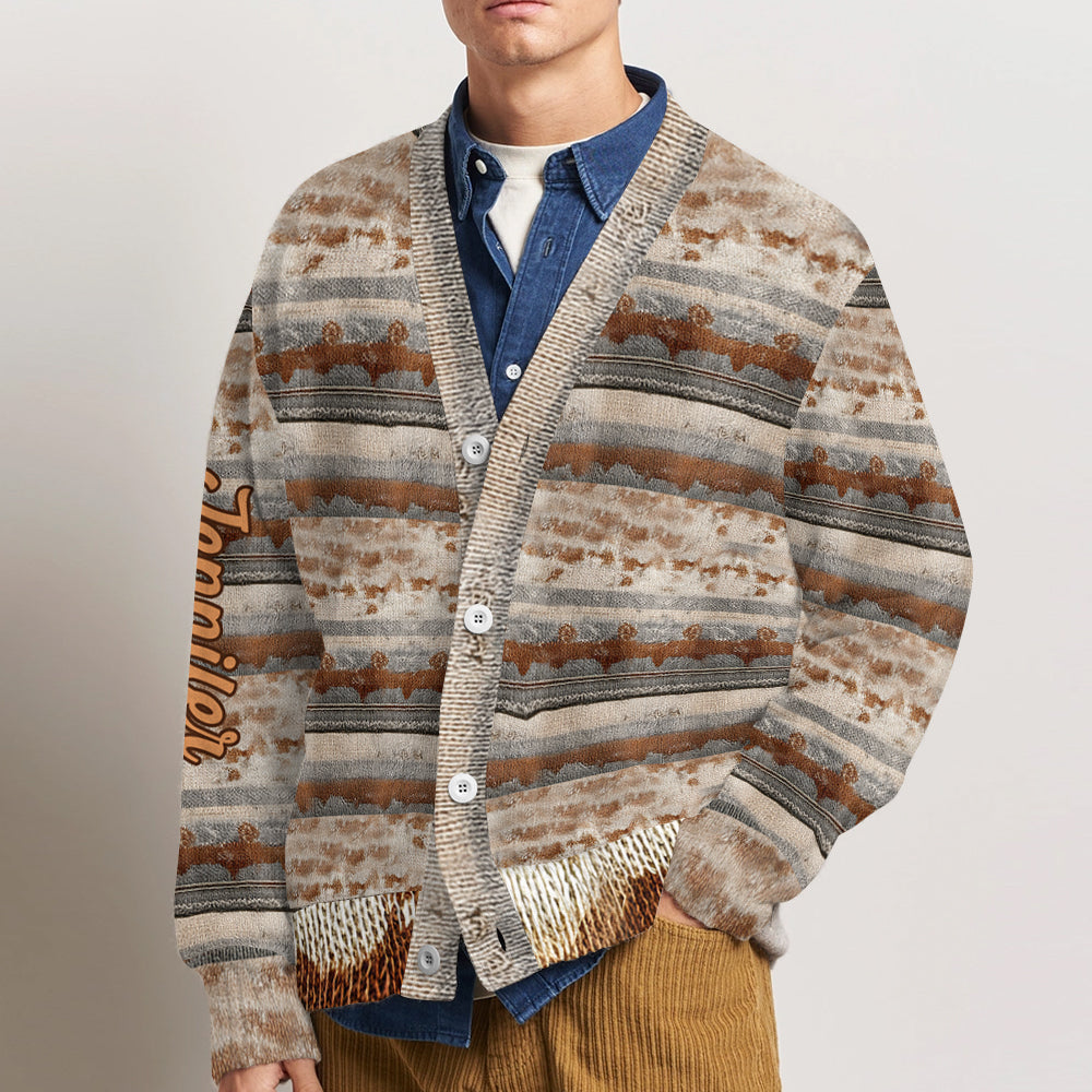 Love Highland Cows - Personalized Highland Cow Cardigan Sweater