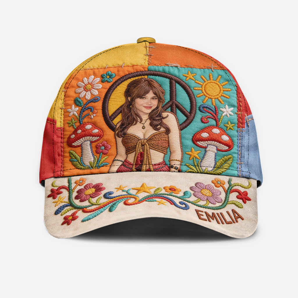 Peace Love Sunshine - Personalized Hippie Classic Cap