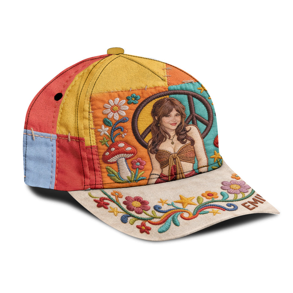 Peace Love Sunshine - Personalized Hippie Classic Cap