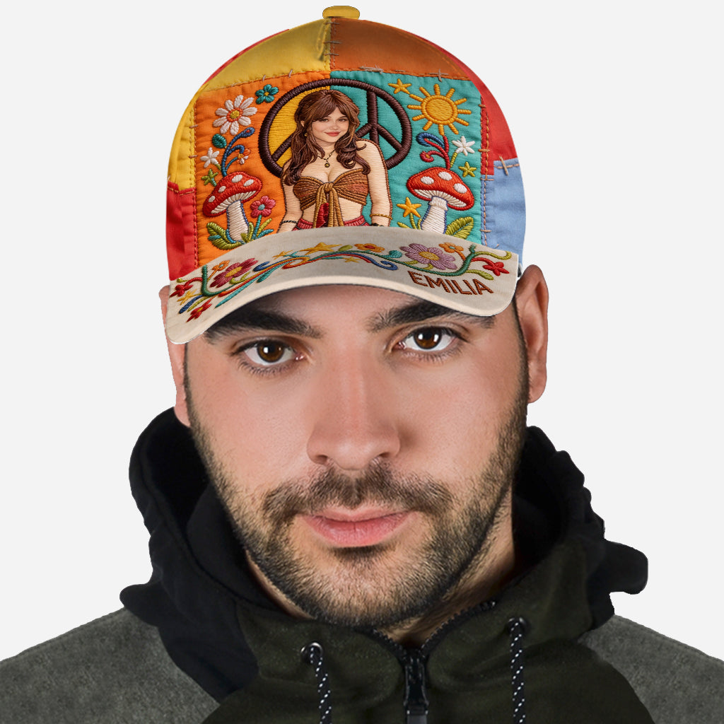 Peace Love Sunshine - Personalized Hippie Classic Cap