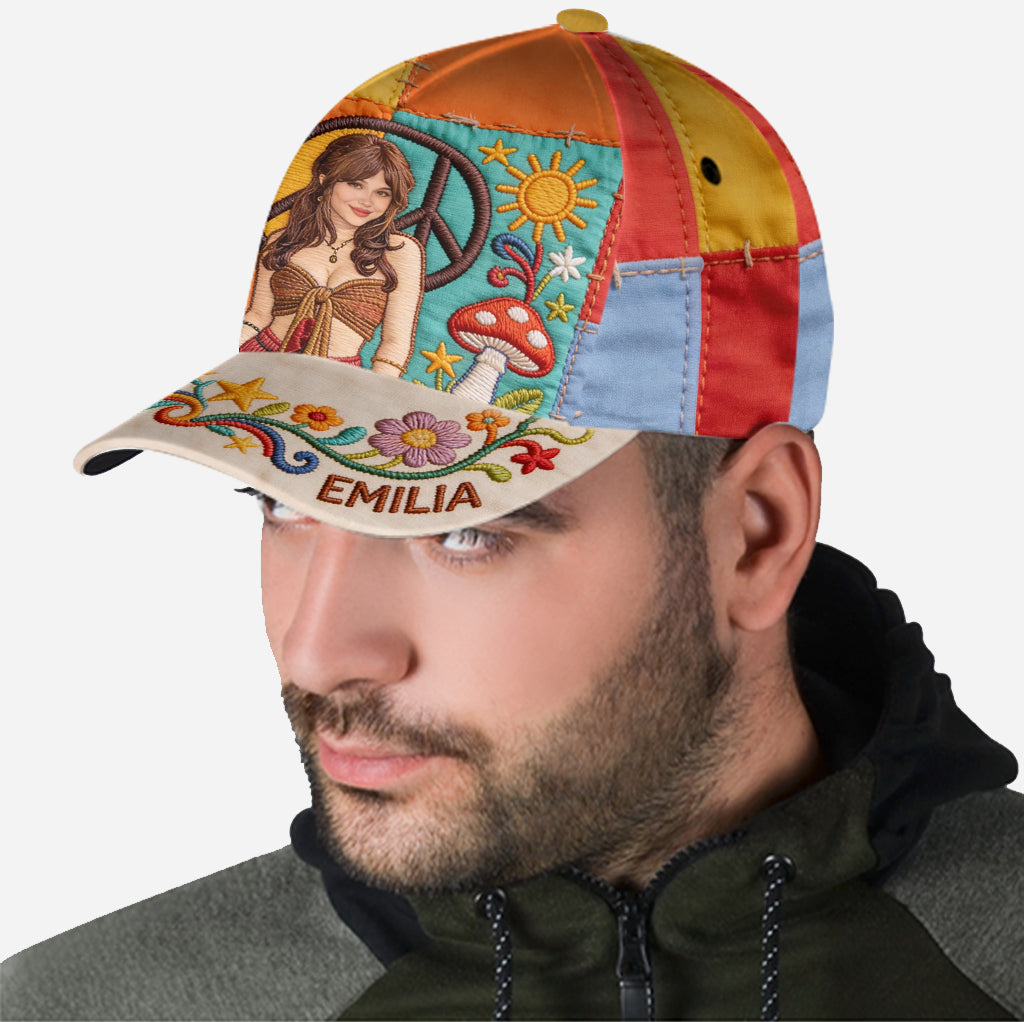 Peace Love Sunshine - Personalized Hippie Classic Cap