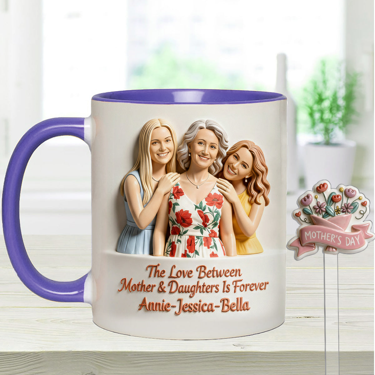 Perfect Gift for Mom - Personalized Mother Set Accent Mug with Acrylic Stirrers