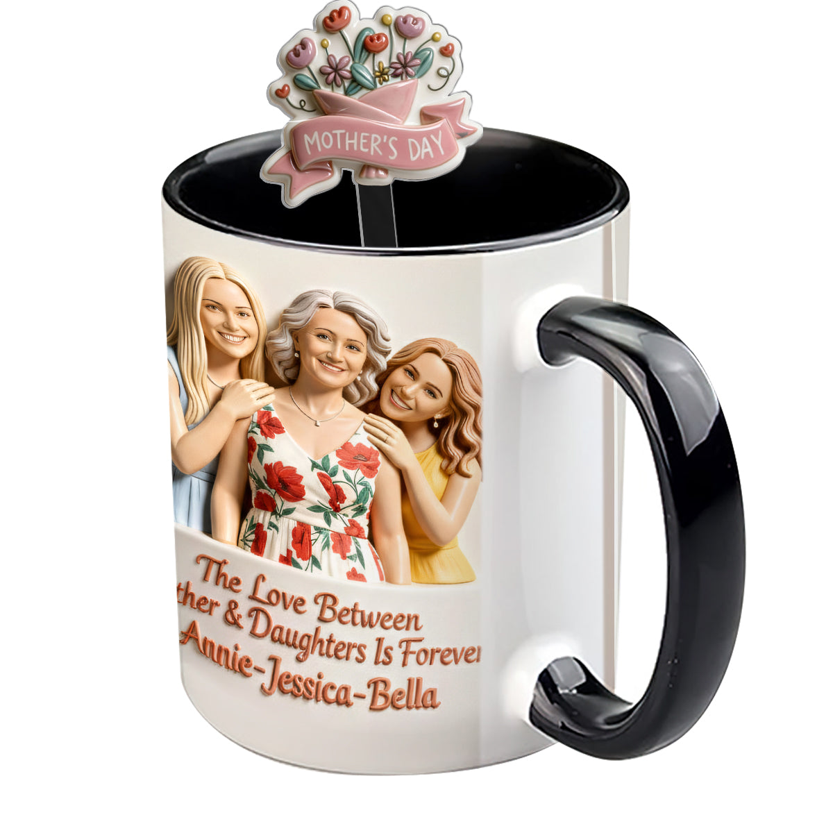 Perfect Gift for Mom - Personalized Mother Set Accent Mug with Acrylic Stirrers