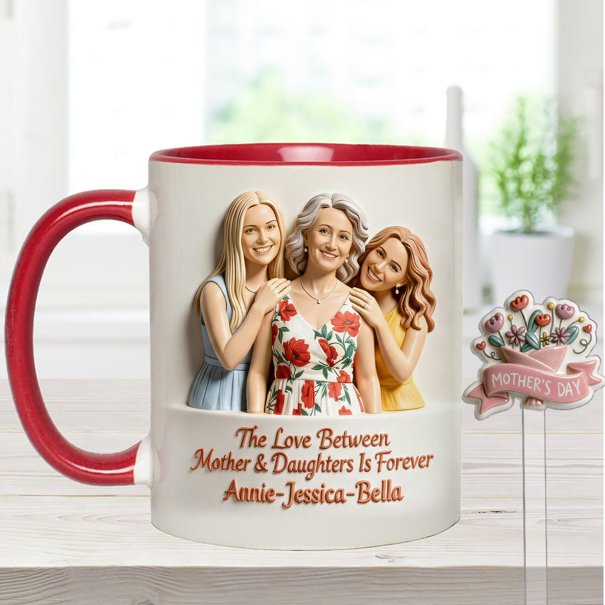Perfect Gift for Mom - Personalized Mother Set Accent Mug with Acrylic Stirrers