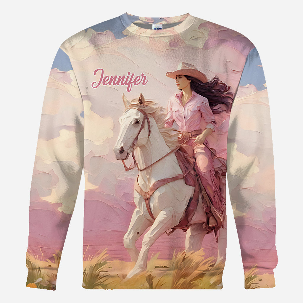 Pink Cowgirl - Personalized Cowgirl All Over Shirt