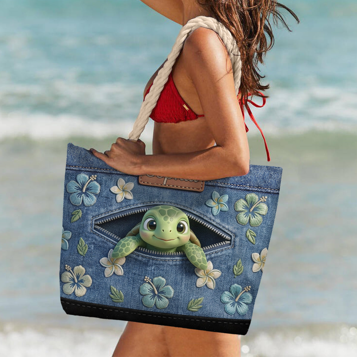 Salty Lil' Beach - Personalized Turtle Beach Bag