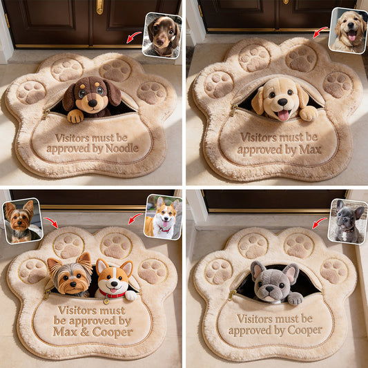 Visitors Must Be Approved - Personalized Dog Non-Slip Tufted Rug