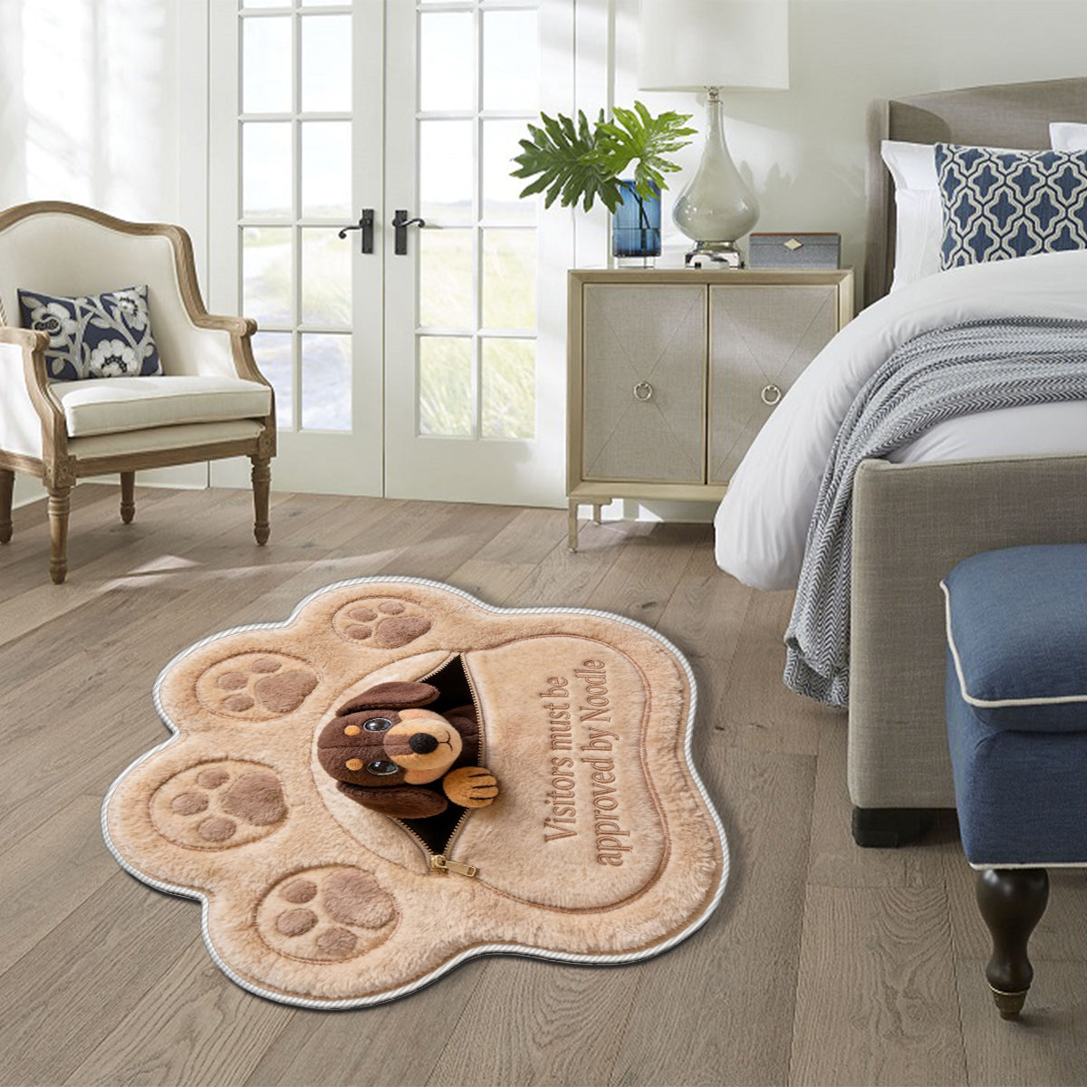 Visitors Must Be Approved - Personalized Dog Non-Slip Tufted Rug