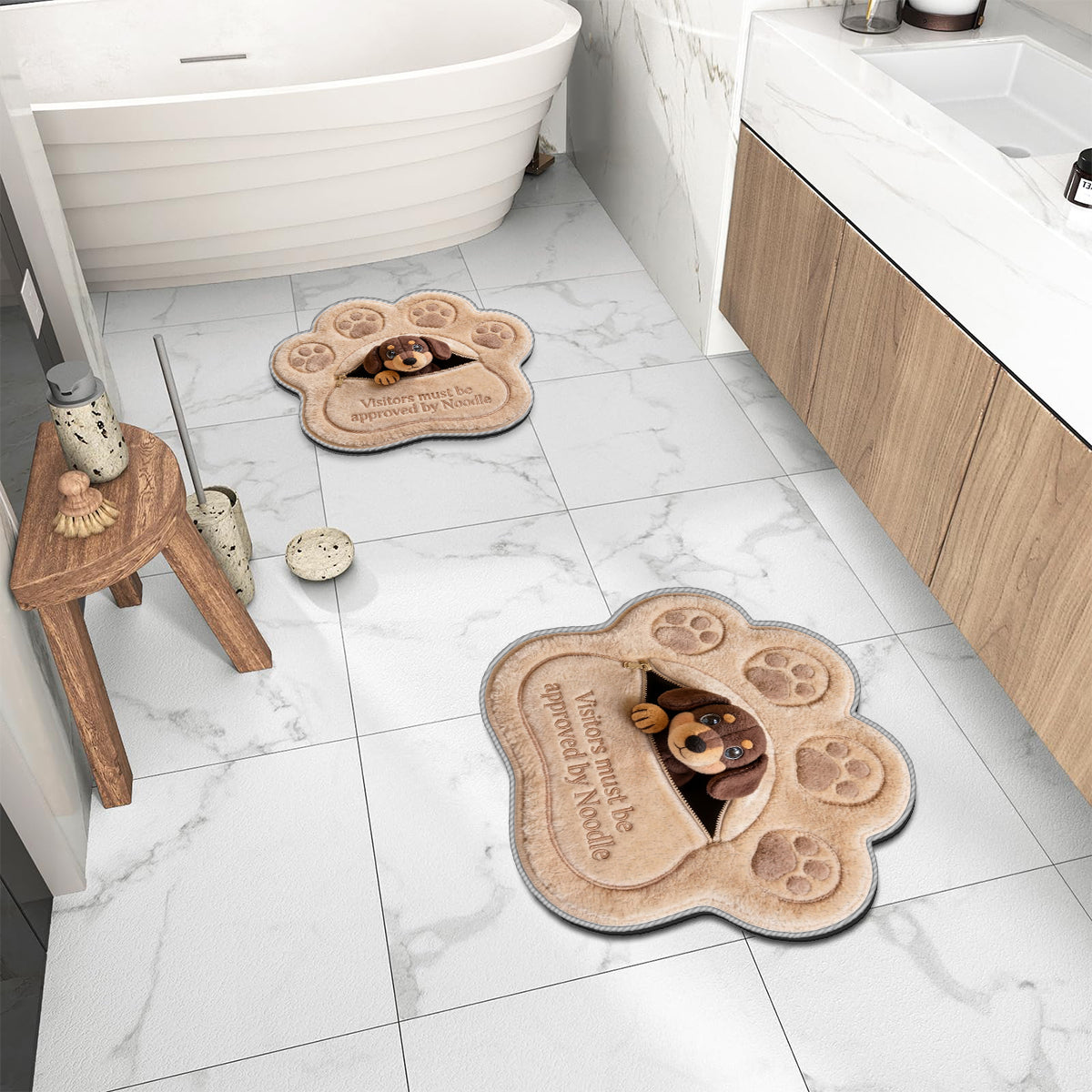 Visitors Must Be Approved - Personalized Dog Non-Slip Tufted Rug