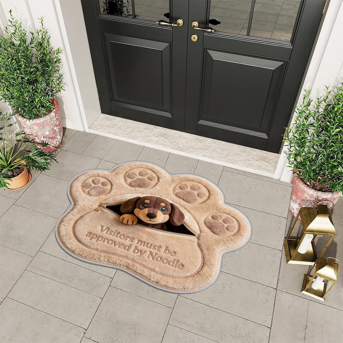 Visitors Must Be Approved - Personalized Dog Non-Slip Tufted Rug