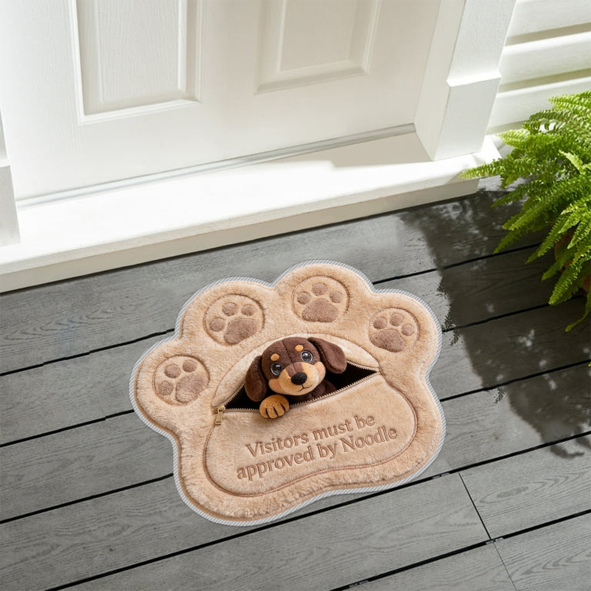 Visitors Must Be Approved - Personalized Dog Non-Slip Tufted Rug