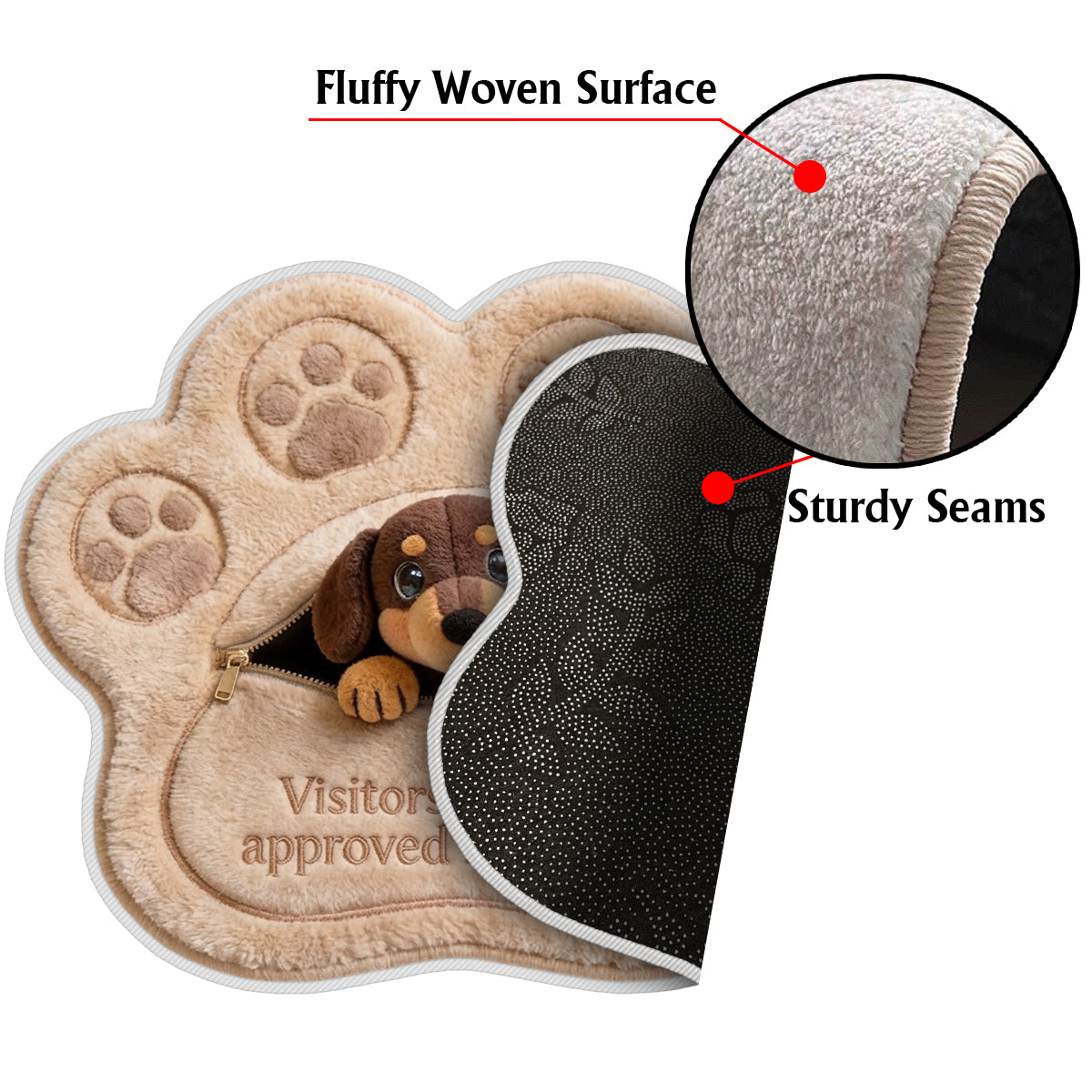 Visitors Must Be Approved - Personalized Dog Non-Slip Tufted Rug