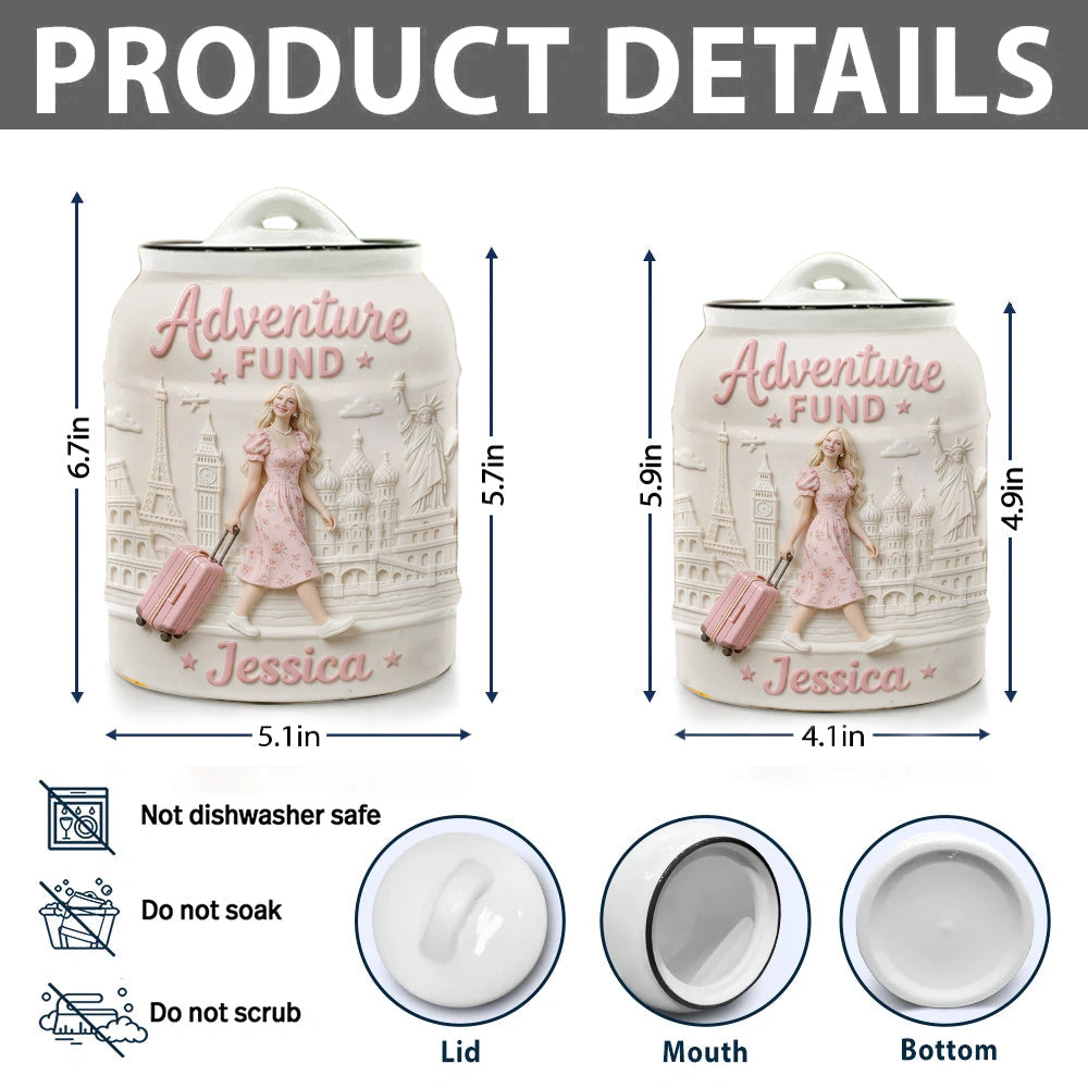 Travelling Saving Jar - Personalized Travelling Jar